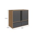 Ver mais imagens de Gabinete Banheiro Suspenso 80cm 2 Portas 2 Gavetas sem Cuba Mel/Grafite BL9000
