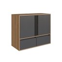 Ver imagem 1 de Gabinete Banheiro Suspenso 80cm 2 Portas 2 Gavetas sem Cuba Mel/Grafite BL9000