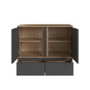 Ver imagem 6 de Gabinete Banheiro Suspenso 80cm 2 Portas 2 Gavetas sem Cuba Mel/Grafite BL9000