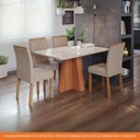 Ver imagem 7 de Sala de Jantar 130x80cm Tampo Mdf/vidro 4 Cadeira Cimol Maitê Cimol Cinamomo/off/mad/linho Bege