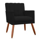 Ver imagem 2 de Kit 2 Poltronas Decorativas Cadeira Estofada Sala Cecilia Preto