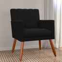 Ver imagem 3 de Kit 2 Poltronas Decorativas Cadeira Estofada Sala Cecilia Preto