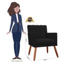 Ver imagem 6 de Kit 2 Poltronas Decorativas Cadeira Estofada Sala Cecilia Preto