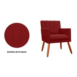 Poltrona Decorativa Cadeira Estofada Cecilia Bordô - 3