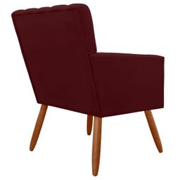 Poltrona Decorativa Cadeira Estofada Cecilia Bordô - 2