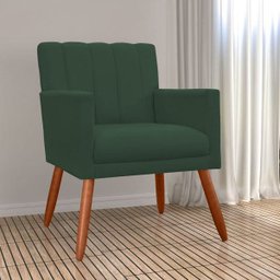 Kit 2 Poltronas Decorativas Cadeira Estofada Sala Cecilia Verde - 3