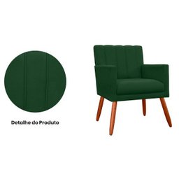 Kit 2 Poltronas Decorativas Cadeira Estofada Sala Cecilia Verde - 5