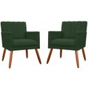 Ver imagem 1 de Kit 2 Poltronas Decorativas Cadeira Estofada Sala Cecilia Verde