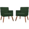 Kit 2 Poltronas Decorativas Cadeira Estofada Sala Cecilia Verde - 1