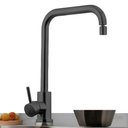 Ver imagem 1 de Torneira Giratória Mate Aço Inox Misturador Água Fria Quente Monocomando para Bancada de Cozinha