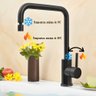 Torneira Giratória Mate Aço Inox Misturador Água Fria Quente Monocomando para Bancada de Cozinha - 3