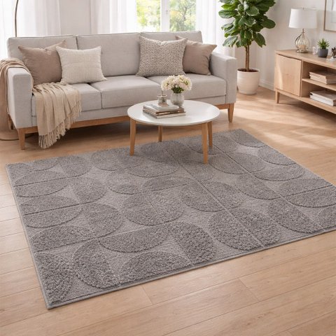 Tapete Sala Dubai Art 400 Antiderrapante:cinza/2,00x2,50