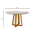 Ver imagem 3 de Conjunto Sala de Jantar Natalle 4 Lugares Mesa Redonda 1,2m e 4 Cadeiras Madeira Maciça Móveis Mundi