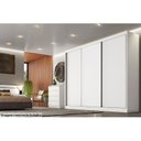 Ver imagem 4 de Guarda Roupa Casal 3 Portas de Correr e 6 Gavetas Arezzo Plus Branco - Novo Horizonte