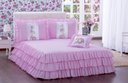 Ver imagem 2 de Kit Colcha com Babado Sofia Casal 04 Peças Rosa