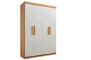 Ver imagem 1 de Guarda Roupa 4 Portas 3 Gavetas sem Pés Colibri Plus - D Doro Cinamomo/Off White