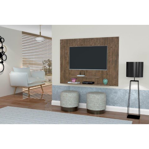Painel Topázio com Prateleiras para Tv até 46'' Polegadas Cor Canela