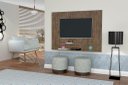 Ver imagem 1 de Painel Topázio com Prateleiras para Tv até 46'' Polegadas Cor Canela