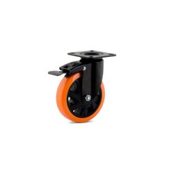 Rodízio Giratório com Freio e Placa 4" Série Black 14 PU Colson - 1