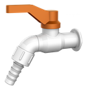 Ver imagem 1 de Torneira de Esfera PVC Jardim Tanque 1/2'' e 3/4'' Cor Branco e Laranja Durín