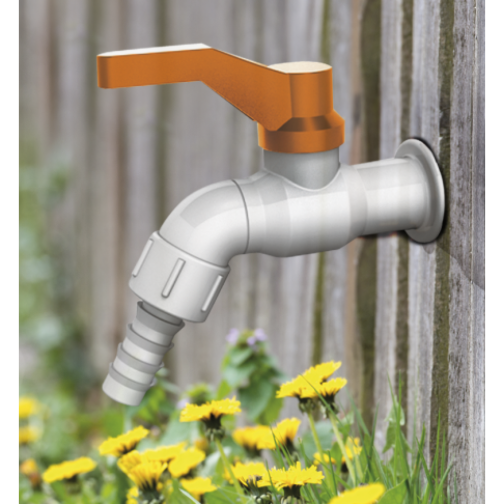 Torneira de Esfera Pvc Jardim Tanque 1/2'' e 3/4'' Cor Branco e Laranja Durín - 3
