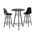 Ver imagem 6 de Conjunto Mesa Bistrô Redonda Estrutura em Ferro Preto com Tampo Amendoa com 2 Banquetas Eames Preta