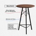 Ver imagem 2 de Conjunto Mesa Bistrô Redonda Estrutura em Ferro Preto com Tampo Amendoa com 2 Banquetas Eames Preta