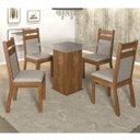 Ver imagem 1 de Conjunto Sala de Jantar Mesa Quadrada Tampo de Vidro Vitória 4 Cadeiras Sonetto Móveis