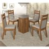 Conjunto Sala de Jantar Mesa Quadrada Tampo de Vidro Vitória 4 Cadeiras Sonetto Móveis - 1