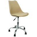 Ver imagem 1 de Cadeira Leda Office Luisa Saarinen Estofada Base Giratória Cromada - Bege
