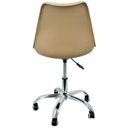 Ver imagem 4 de Cadeira Leda Office Luisa Saarinen Estofada Base Giratória Cromada - Bege