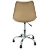 Cadeira Leda Office Luisa Saarinen Estofada Base Giratória Cromada - Bege - 4