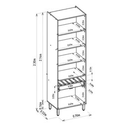 Cristaleira com Led 2 Portas Allure Linea Brasil 70cm Mdf - 5 Cristaleira com Led 2 Portas Allure Linea Brasil 70cm Mdf - 5