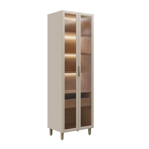 Cristaleira com Led 2 Portas Allure Linea Brasil 70cm Mdf