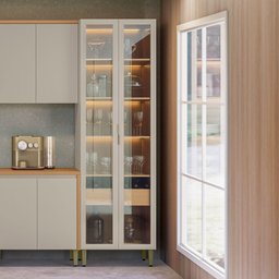 Cristaleira com Led 2 Portas Allure Linea Brasil 70cm Mdf - 7 Cristaleira com Led 2 Portas Allure Linea Brasil 70cm Mdf - 7