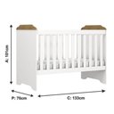 Ver imagem 5 de Berço Americano Mini Cama Mel Branco Acetinado Amadeirado com Colchão Gazin - Carolina