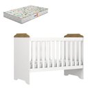 Ver imagem 1 de Berço Americano Mini Cama Mel Branco Acetinado Amadeirado com Colchão Gazin - Carolina