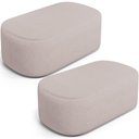 Ver imagem 1 de Kit 02 Puffs Decorativos Orgânicos para Living Quarto 100cm Doha W01 Linho Bege - Lyam Decor