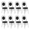 Ver imagem 3 de Conjunto 8 Cadeiras para Cozinha Debrum Cromado/Preto