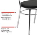 Ver mais imagens de Conjunto 8 Cadeiras para Cozinha Debrum Cromado/Preto