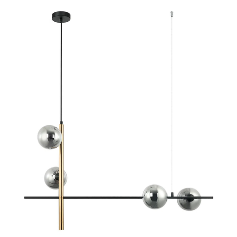 Pendente Bambu Preto (c)92cm (l)29cm (a)53cm 4xg9 100w - Hl019