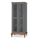 Ver imagem 1 de Cristaleira 2 Portas e 3 Prateleiras com Pés Luiz Xv 60300 Linz Móveis - Cinza/imbuia