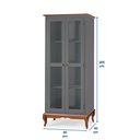 Ver imagem 4 de Cristaleira 2 Portas e 3 Prateleiras com Pés Luiz Xv 60300 Linz Móveis - Cinza/imbuia