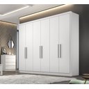 Ver imagem 2 de Guarda Roupa Casal 100% Mdf 6 Portas 8 Gavetas - Rizon -branco - Móveis Novo Horizonte