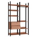 Ver imagem 3 de Closet 2 Gavetas 1 Cabideiro Estilo Industrial Chess F04 Preto/Solanum - Mpozenato