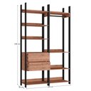 Ver imagem 4 de Closet 2 Gavetas 1 Cabideiro Estilo Industrial Chess F04 Preto/Solanum - Mpozenato