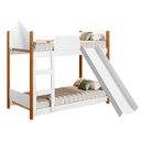 Ver imagem 1 de Cama Infantil Beliche Magia para Crianças Quarto Grade Proteção Escada com Escorregador Cor Branco