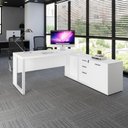 Ver imagem 1 de Mesa Industrial 1,50m C/ Armário e Cx de Tomadas Pé Metal F5