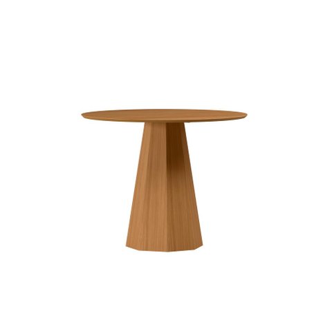 Mesa de Jantar Redonda com Tampo em Mdf Isis Ypê 100cm