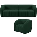 Ver imagem 1 de Kit Sofá 5 Lugares para Sala 332cm com 01 Poltrona Lazio M03 Veludo Verde - Lyam Decor